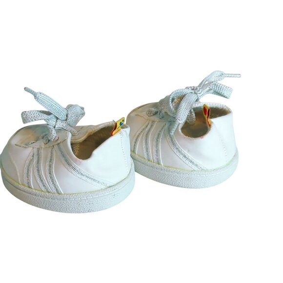 Build-A-Bear Workshop White Sneakers With Silver Trimming For Plush Dolls - Picture 3 of 5